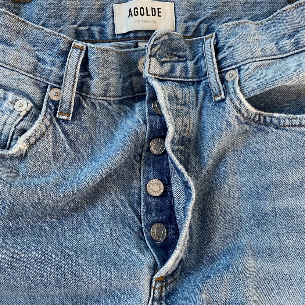 Agolde Riley High Rise Straight Crop Jeans - Blur Sz 26 - Picture 10 of 14